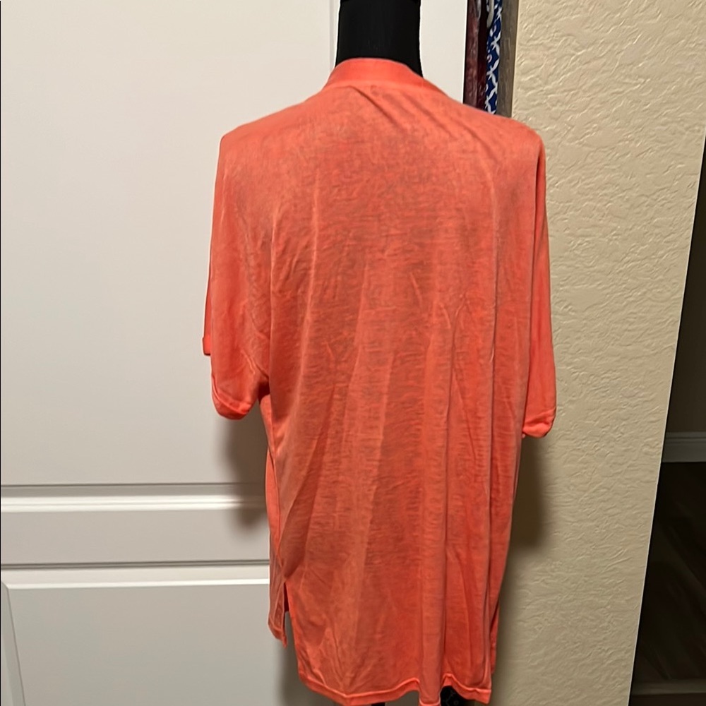 Vibrant Coral Open-Front Cardigan - Picture 4 of 6